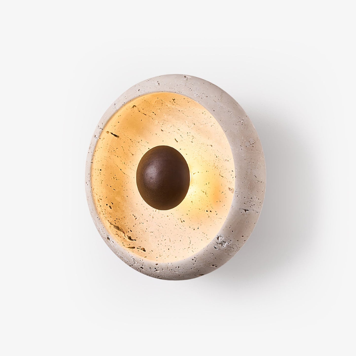 Covynila Orb-shaped Travertine Wall Light