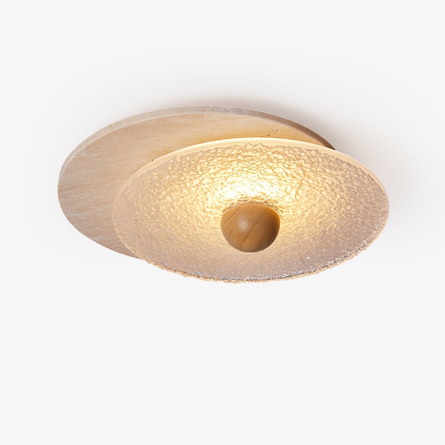 Orlora Circular Travertine Ceiling Light