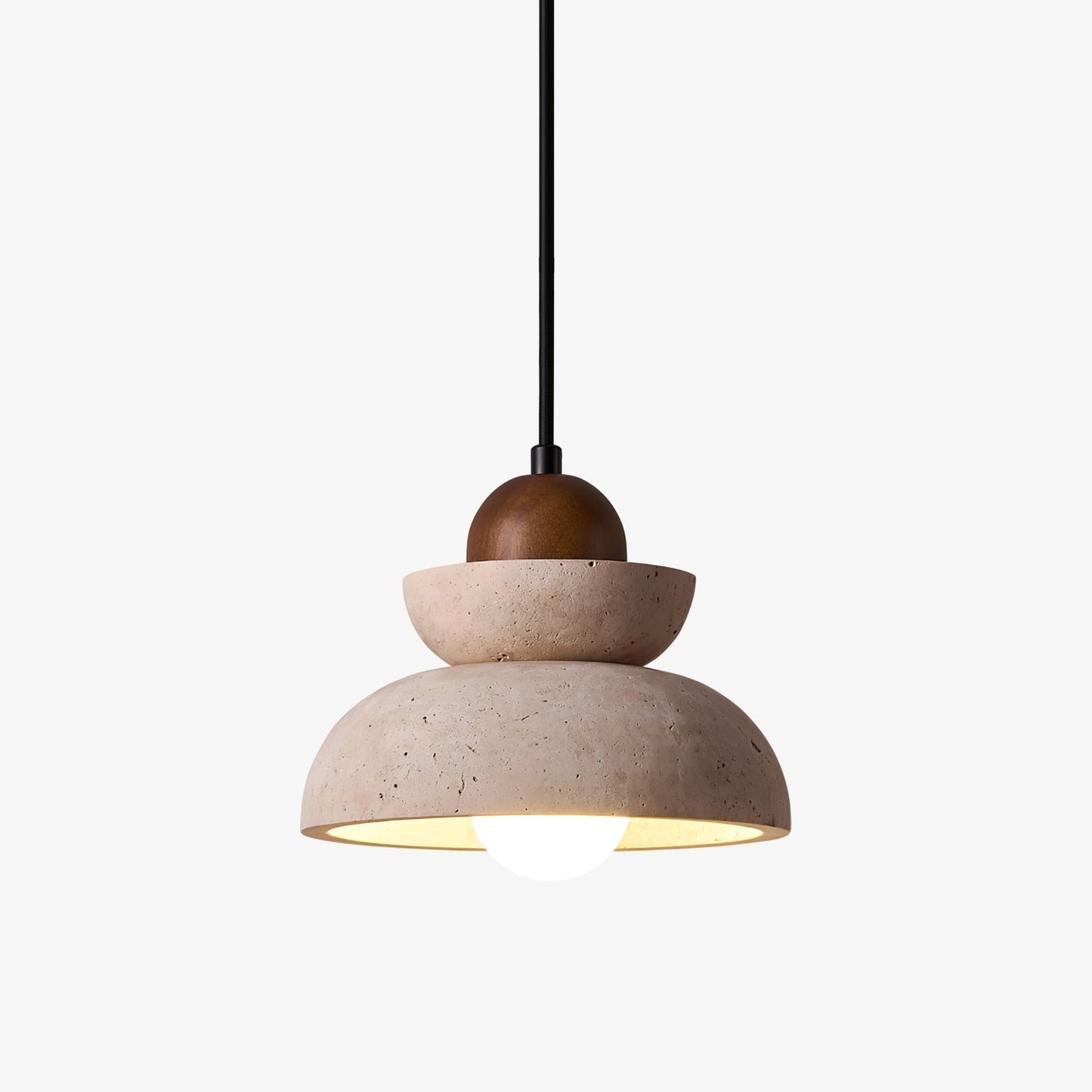 Zophaos Tiered-bell Travertine Pendant Light