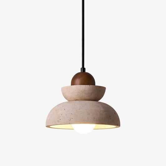 Zophaos Tiered-bell Travertine Pendant Light