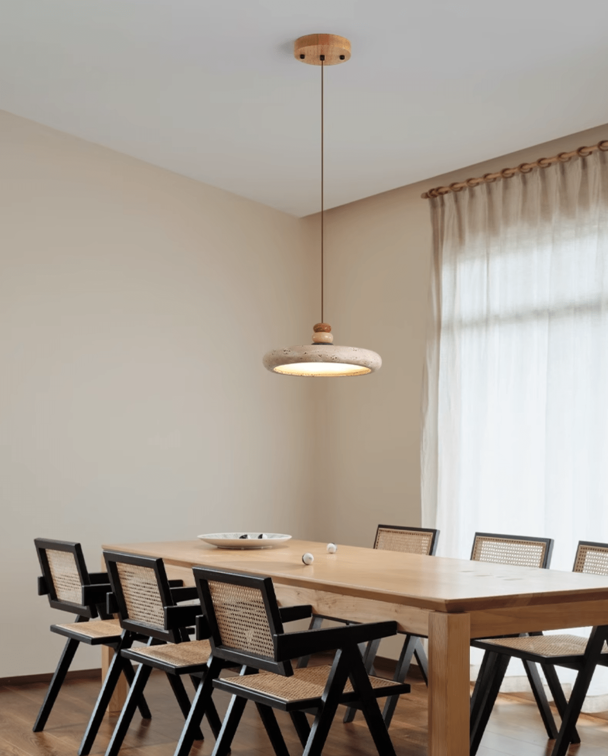 Cuvarora Disc Travertine Pendant Light