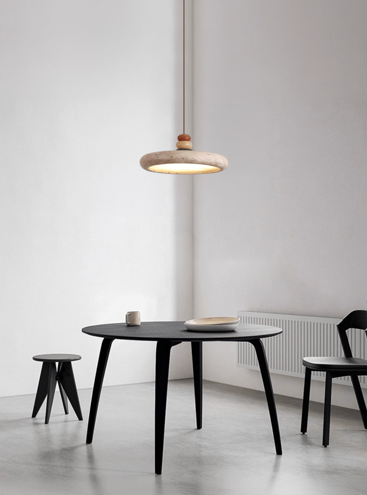 Cuvarora Disc Travertine Pendant Light