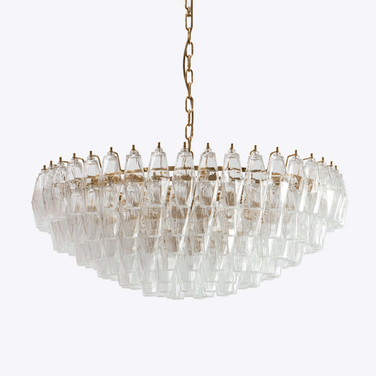 Aurora Chandelier Clear Murano Glass Polyhedron Vintage