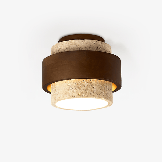 Eltalor Layered Ring Travertine Ceiling Light