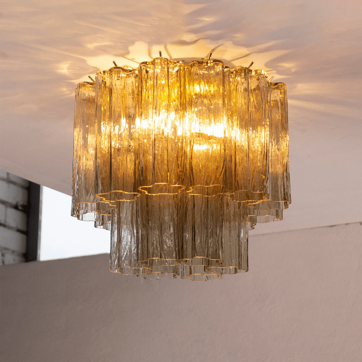 Aurora Tubes Ceiling Lamp Pink Waterfall Style