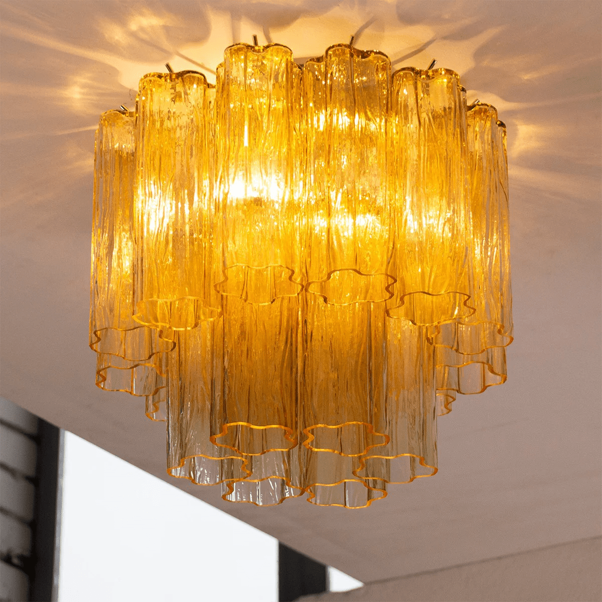 Aurora Tubes Ceiling Lamp Pink Waterfall Style