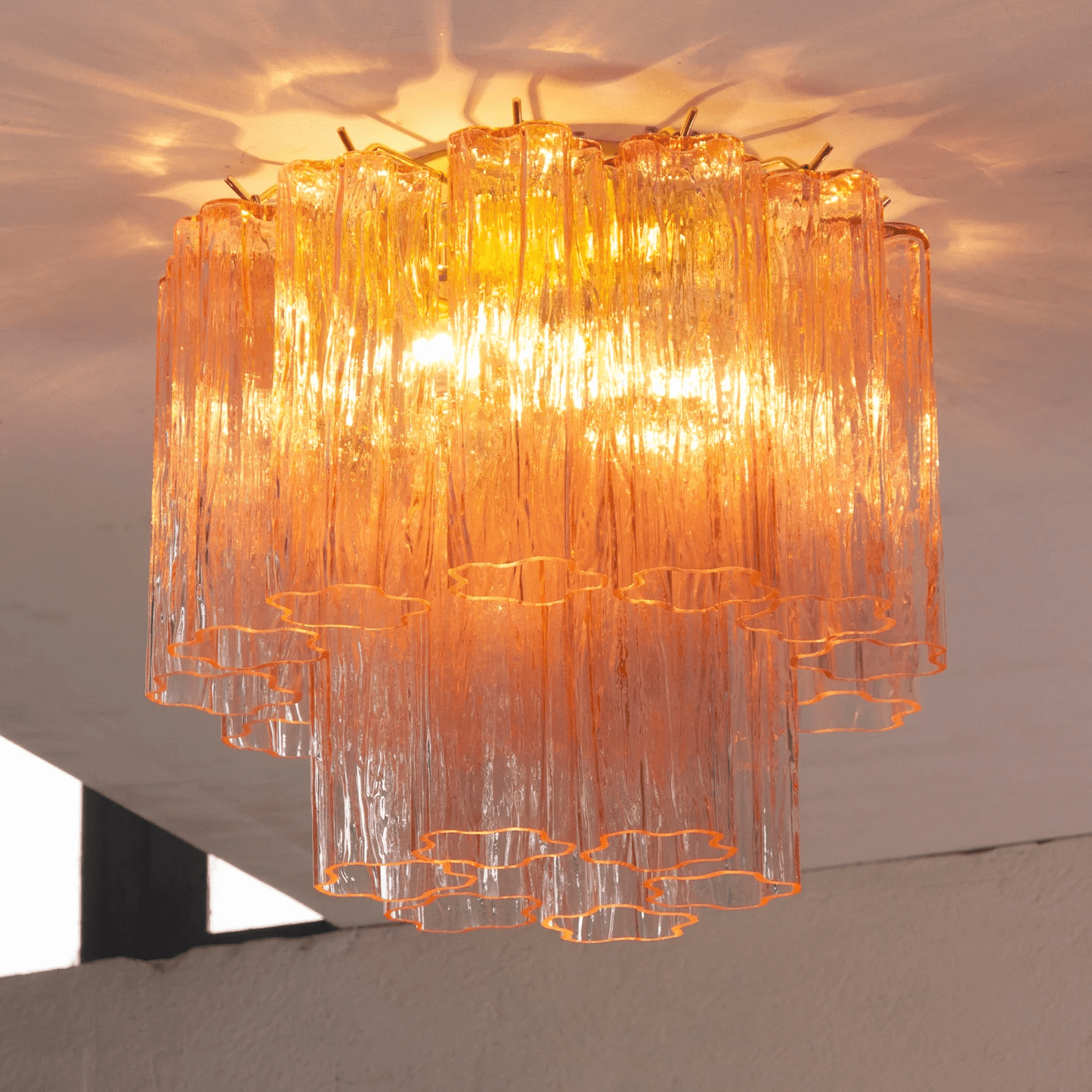 Aurora Tubes Ceiling Lamp Pink Waterfall Style