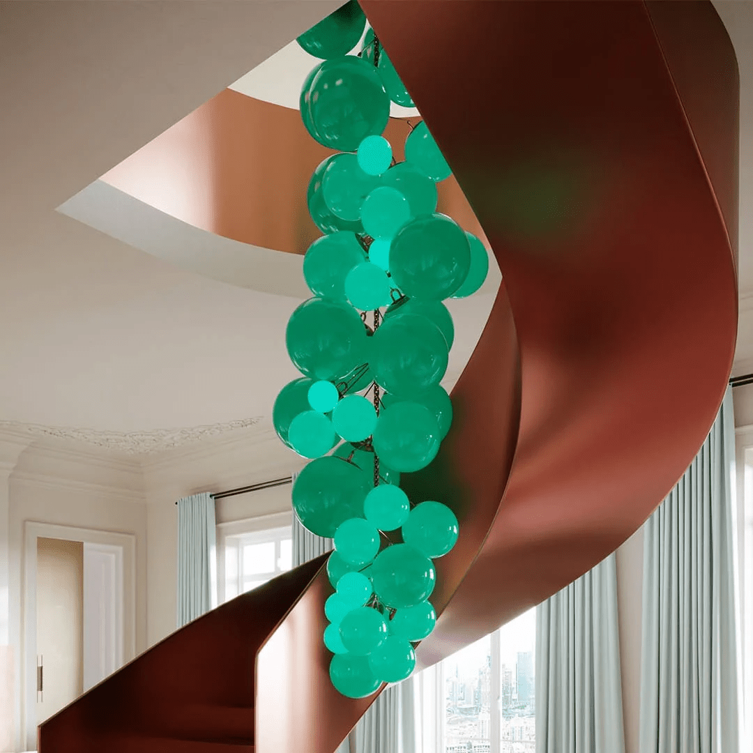 Aurora Chandelier Murano Glass Grape Cluster Art Deco