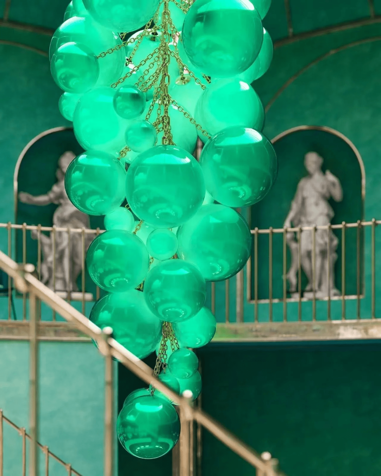 Aurora Chandelier Murano Glass Grape Cluster Art Deco