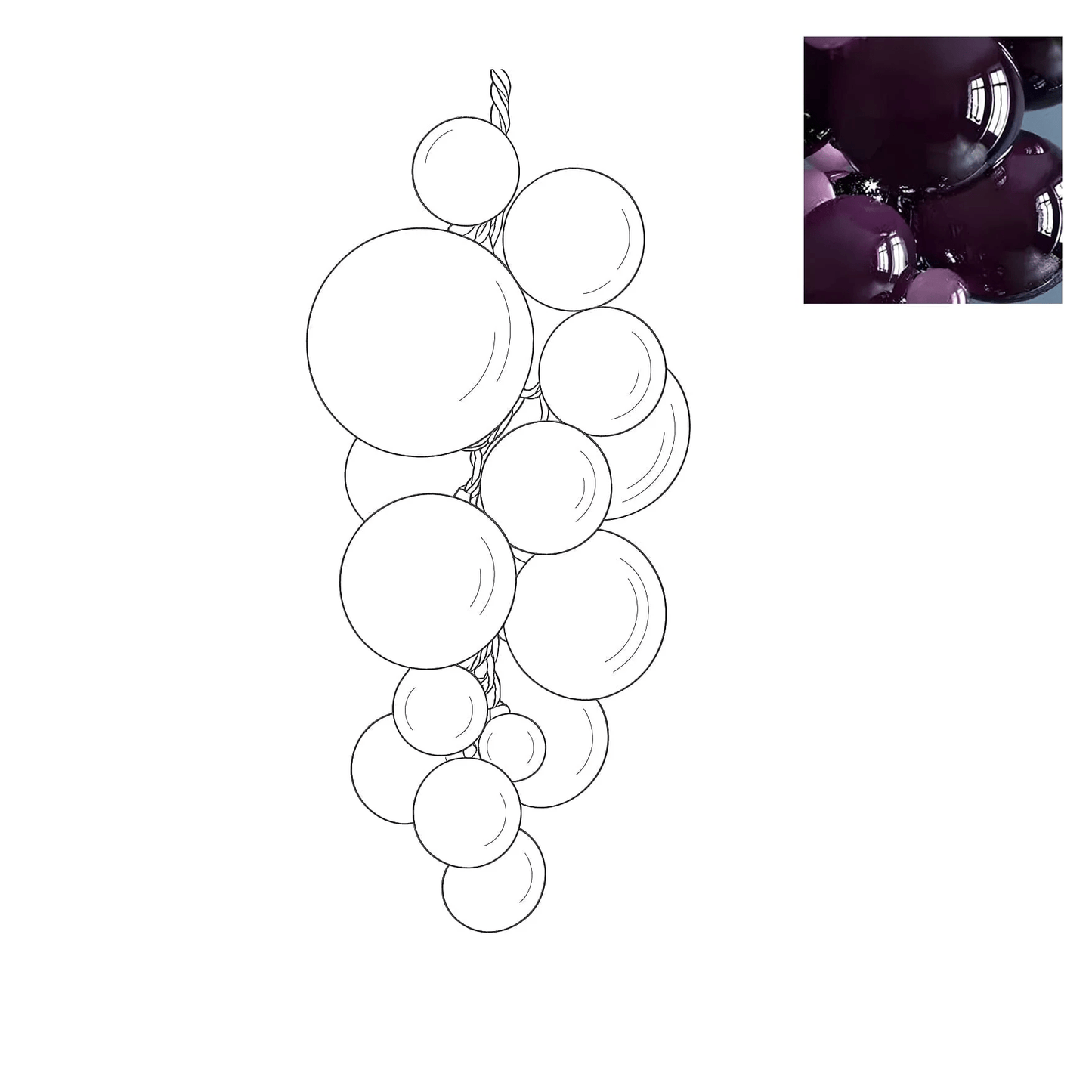 Aurora Chandelier Murano Glass Grape Cluster Art Deco