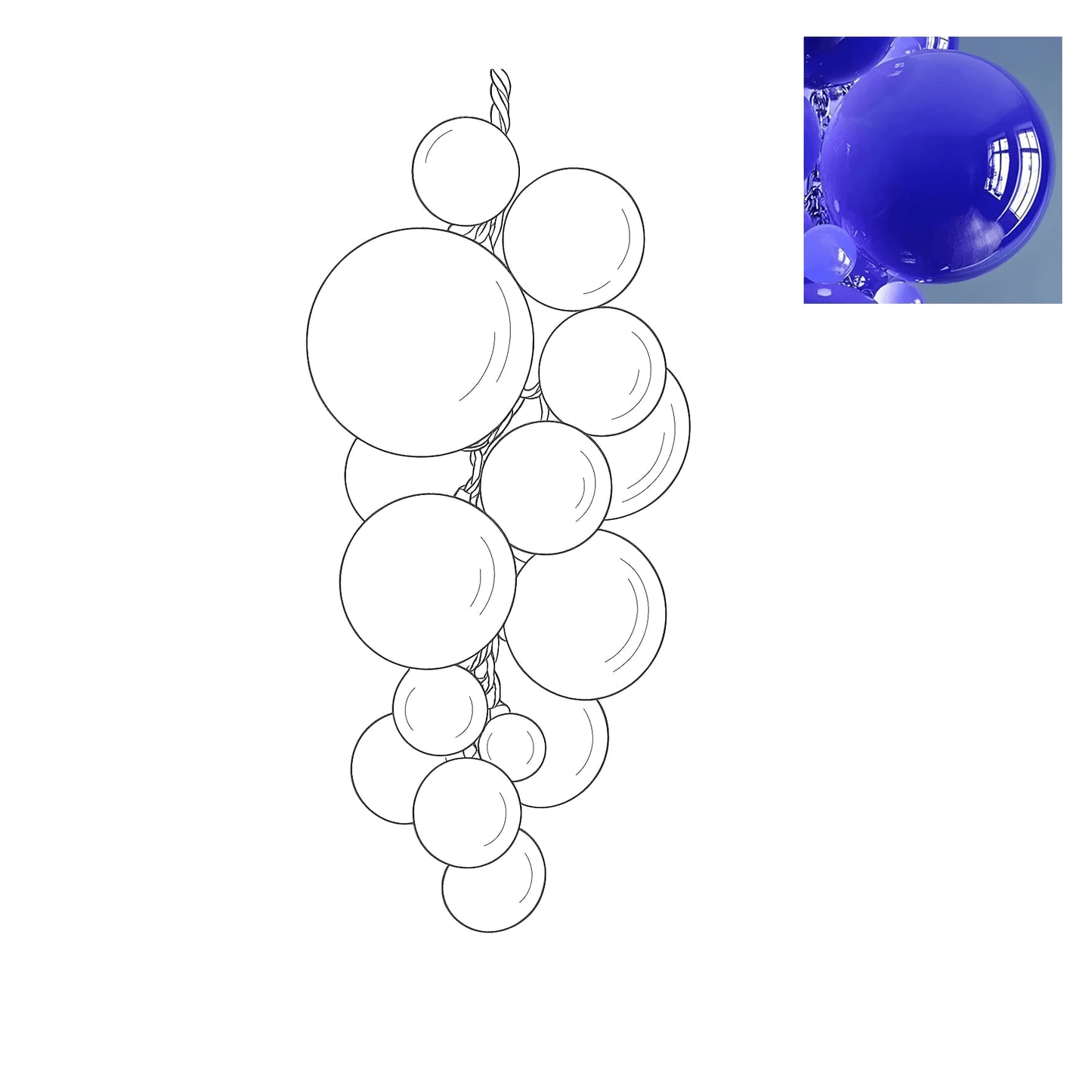 Aurora Chandelier Murano Glass Grape Cluster Art Deco