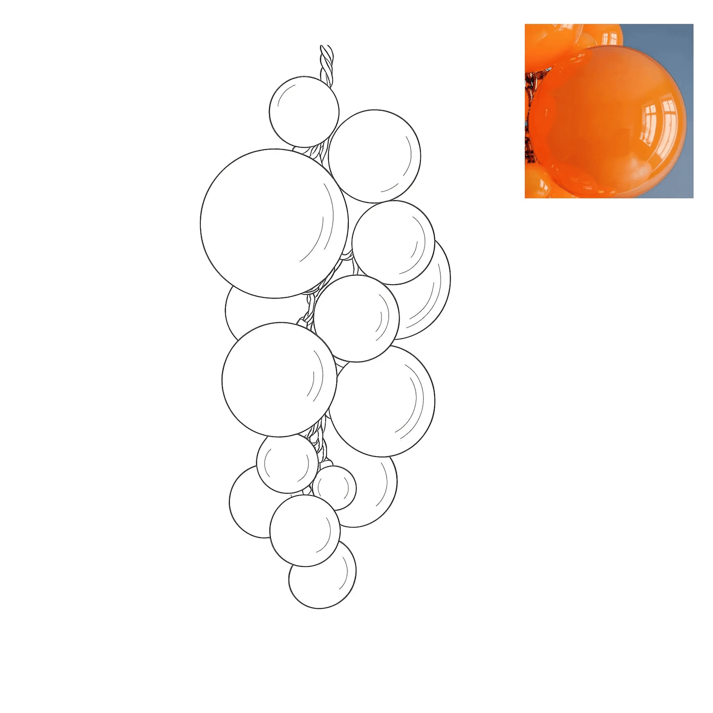 Aurora Chandelier Murano Glass Grape Cluster Art Deco