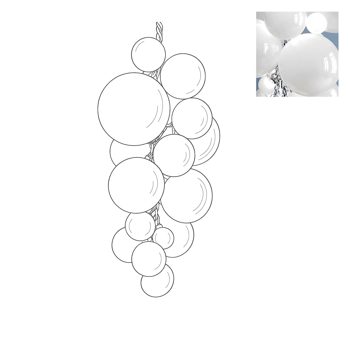 Aurora Chandelier Murano Glass Grape Cluster Art Deco