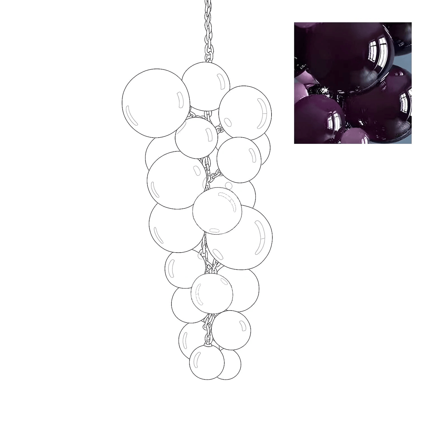 Aurora Chandelier Murano Glass Grape Cluster Art Deco