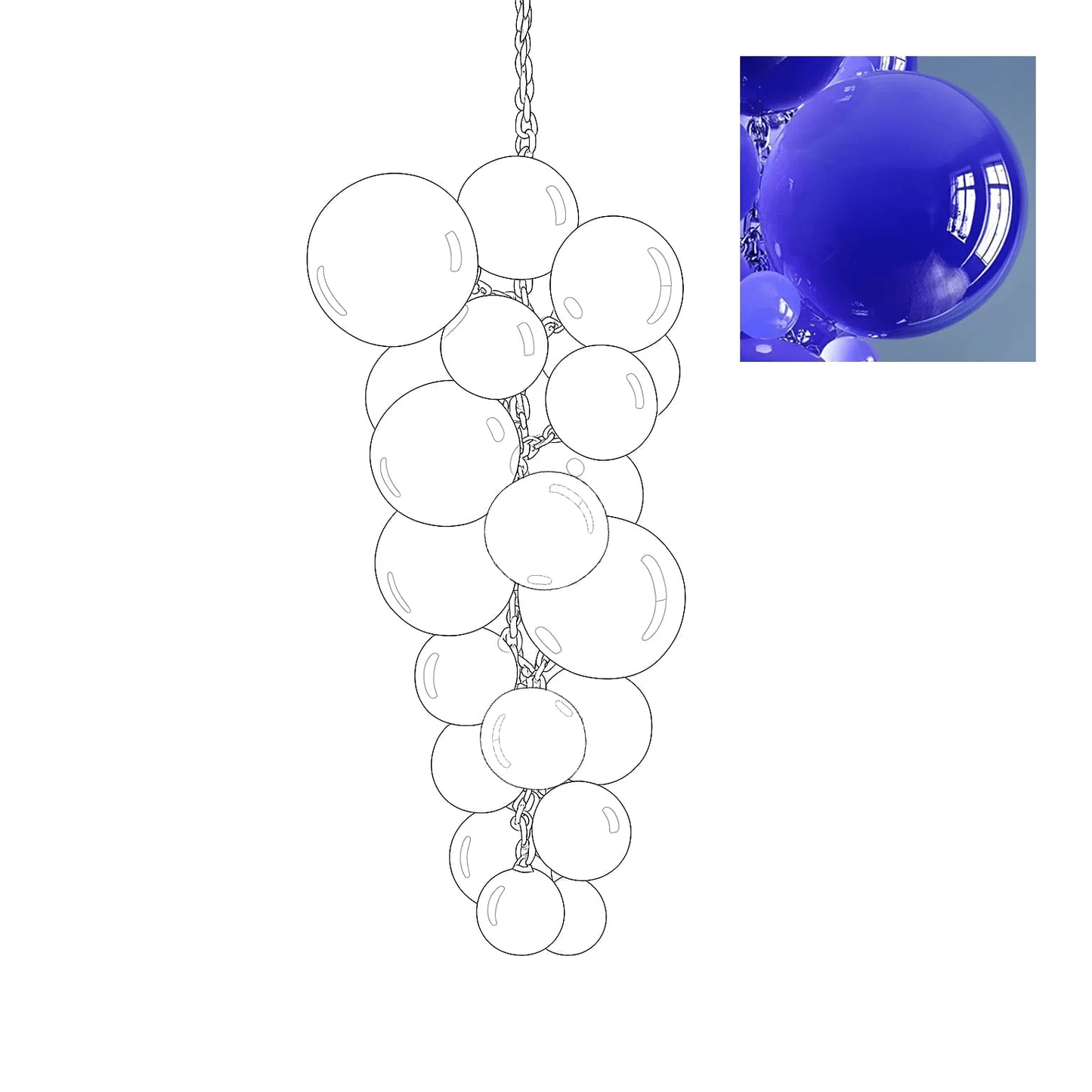 Aurora Chandelier Murano Glass Grape Cluster Art Deco