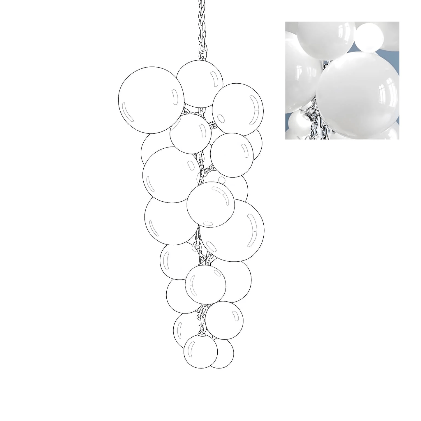 Aurora Chandelier Murano Glass Grape Cluster Art Deco