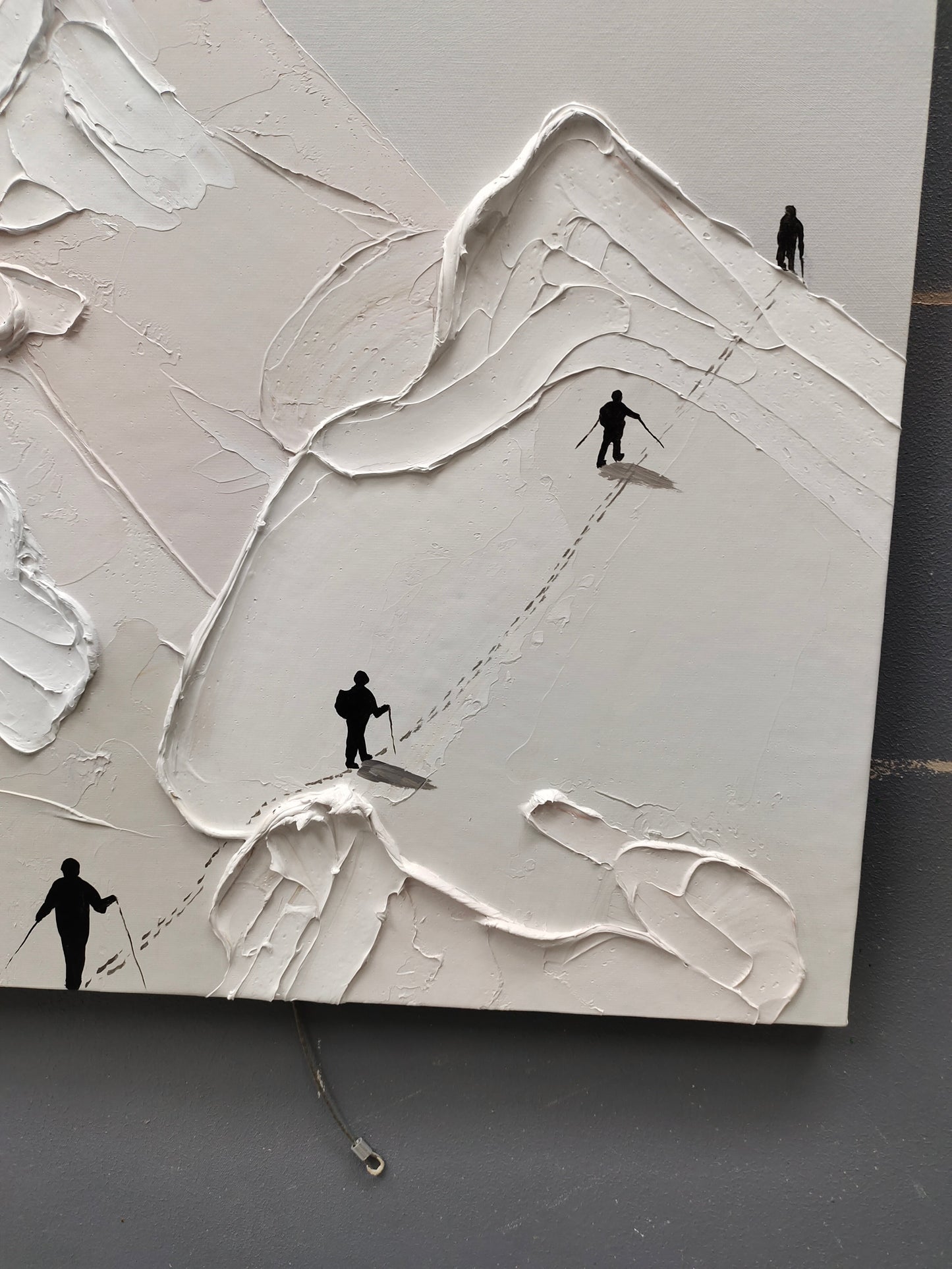 Skier Plaster Art Texture Wall Art