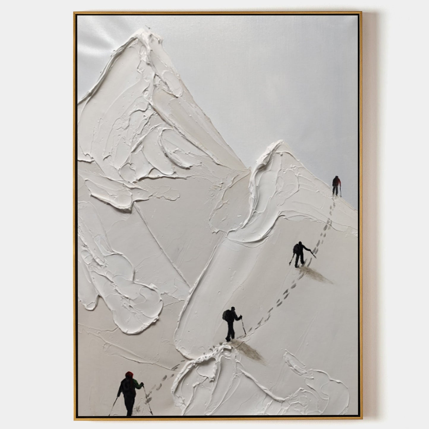 Skier Plaster Art Texture Wall Art