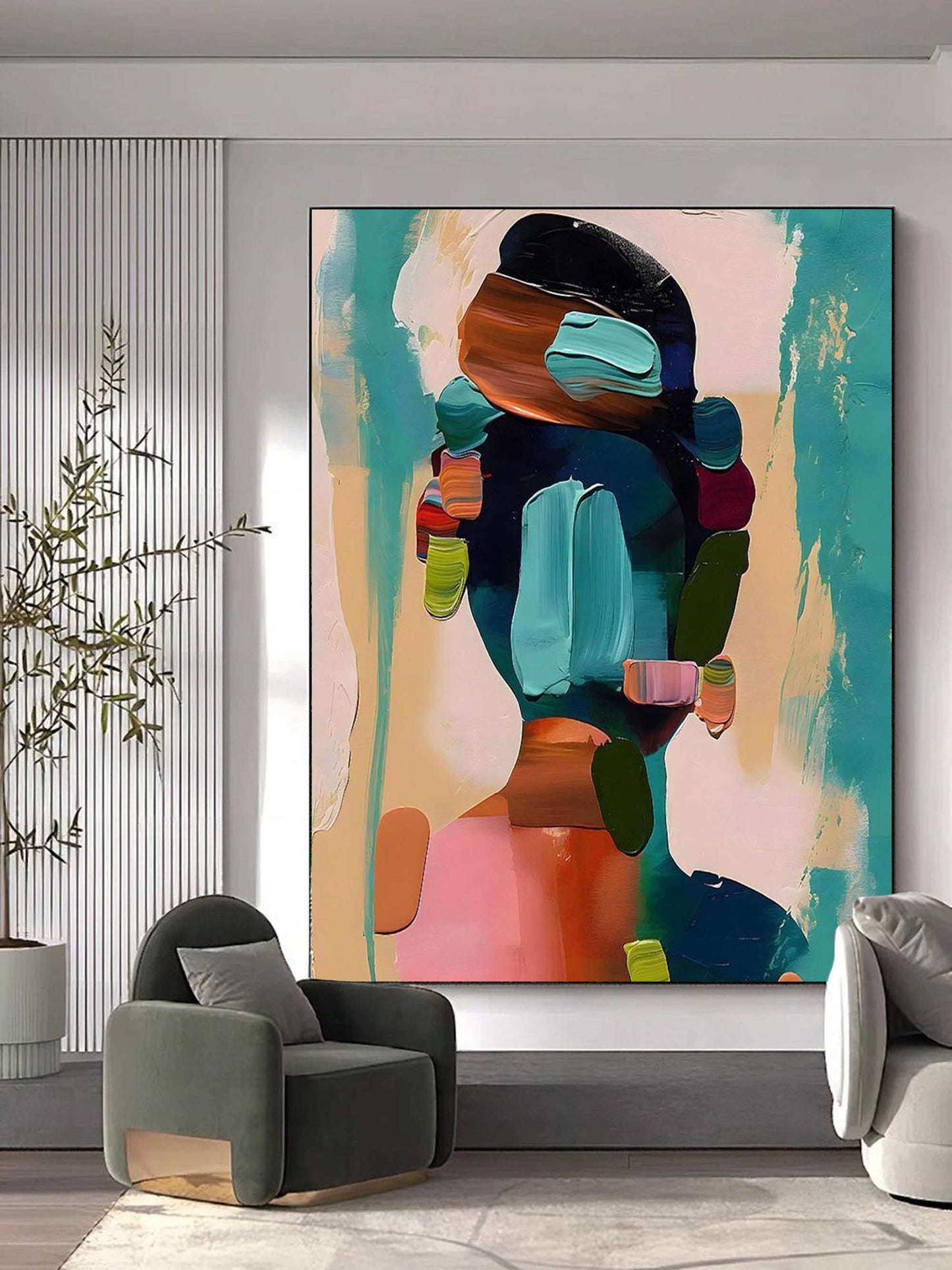 Diana Colorful Portrait Wall Art Painting