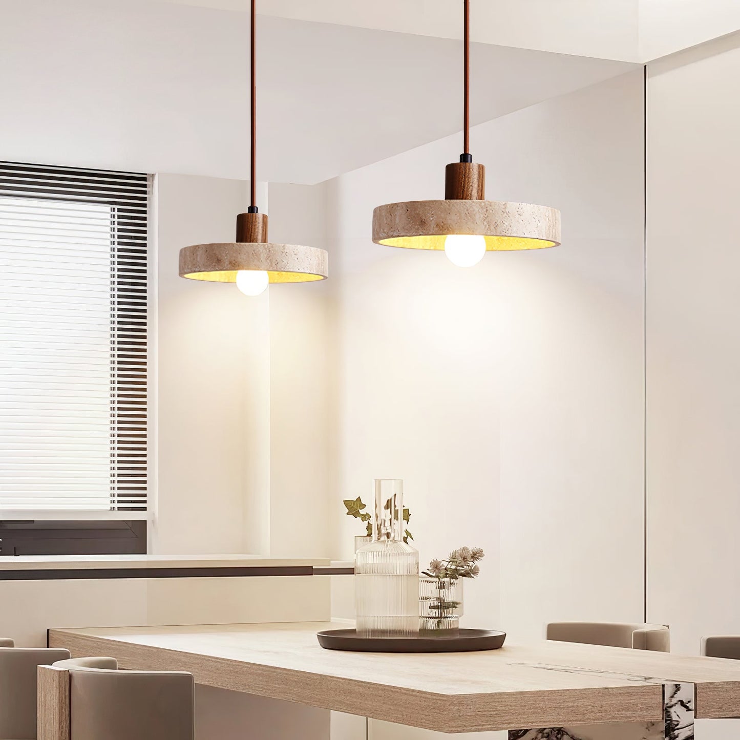 Evvynor Travertine Pendant Light