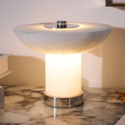 Eurnoran Mushroom Shaped Alabaster Table Lamp