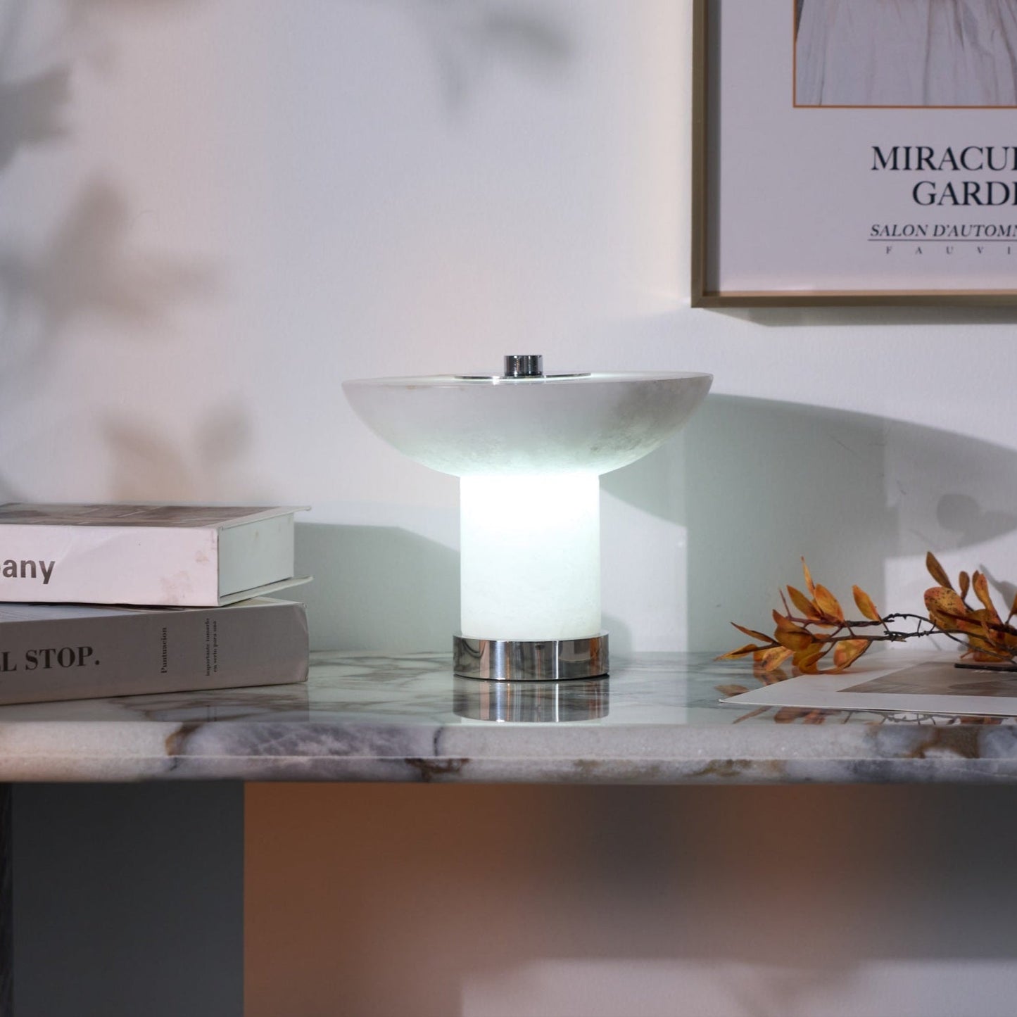Eurnoran Mushroom Shaped Alabaster Table Lamp