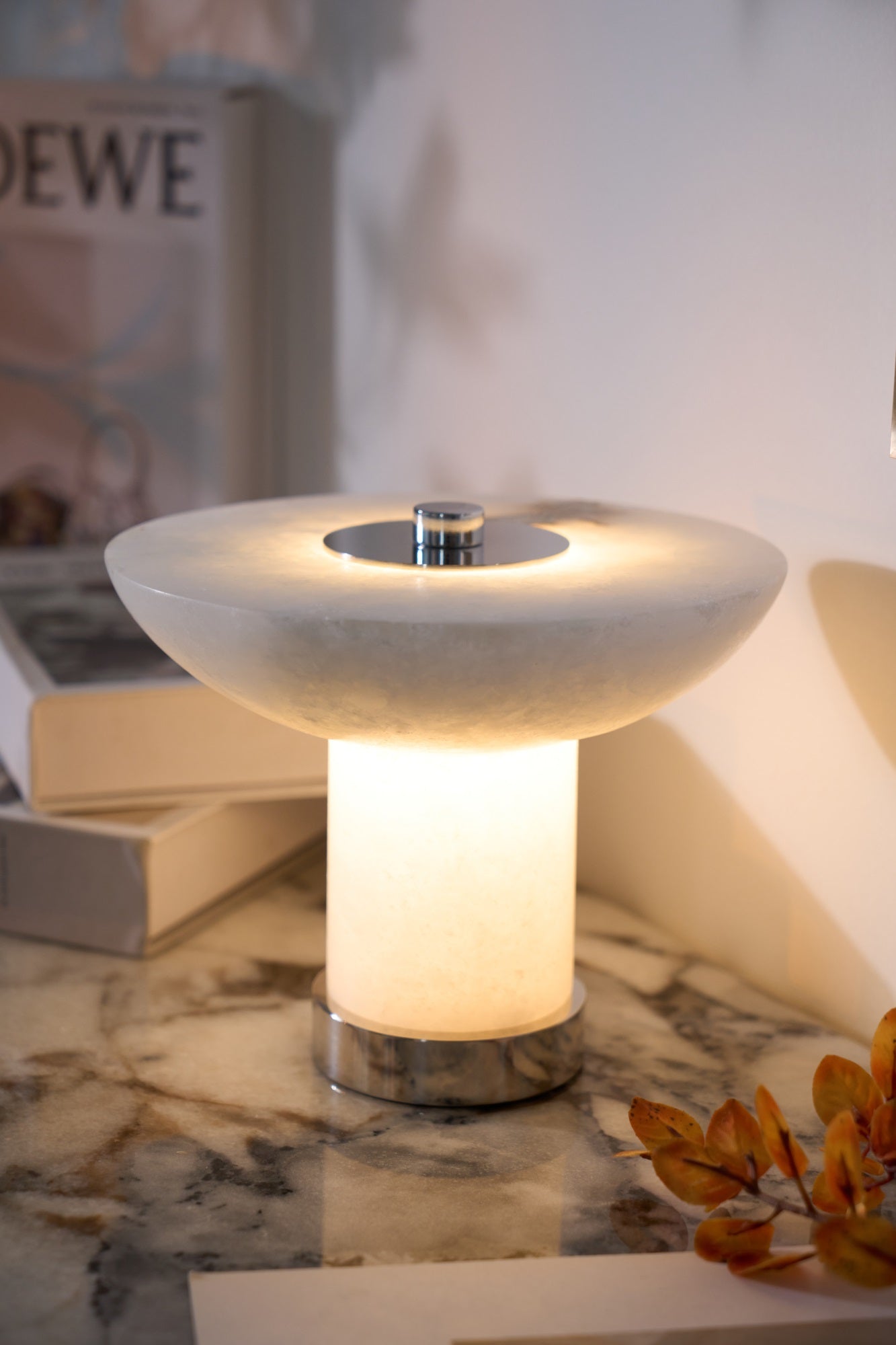 Eurnoran Mushroom Shaped Alabaster Table Lamp