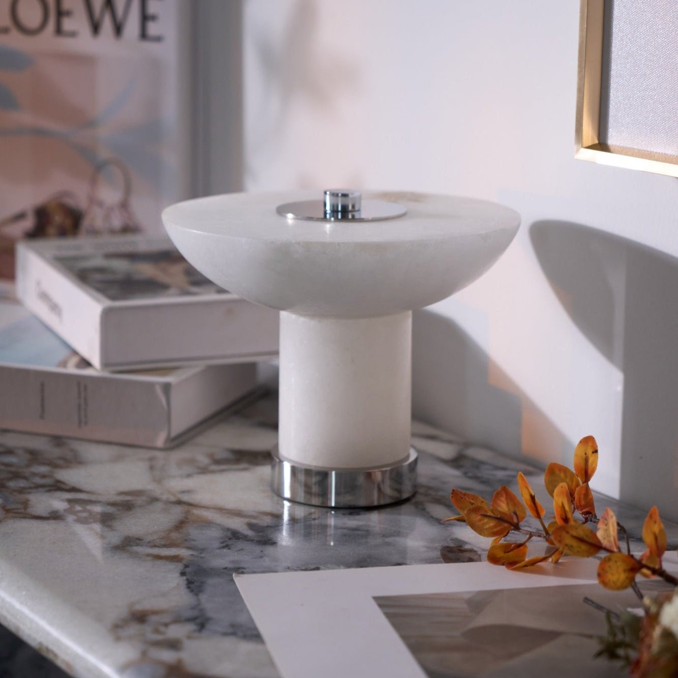 Eurnoran Mushroom Shaped Alabaster Table Lamp