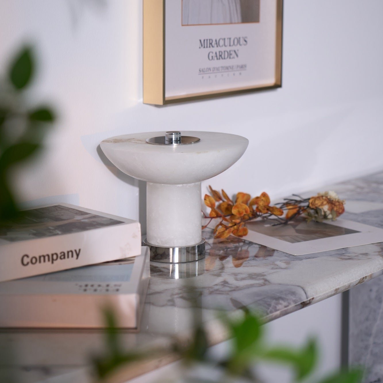 Eurnoran Mushroom Shaped Alabaster Table Lamp