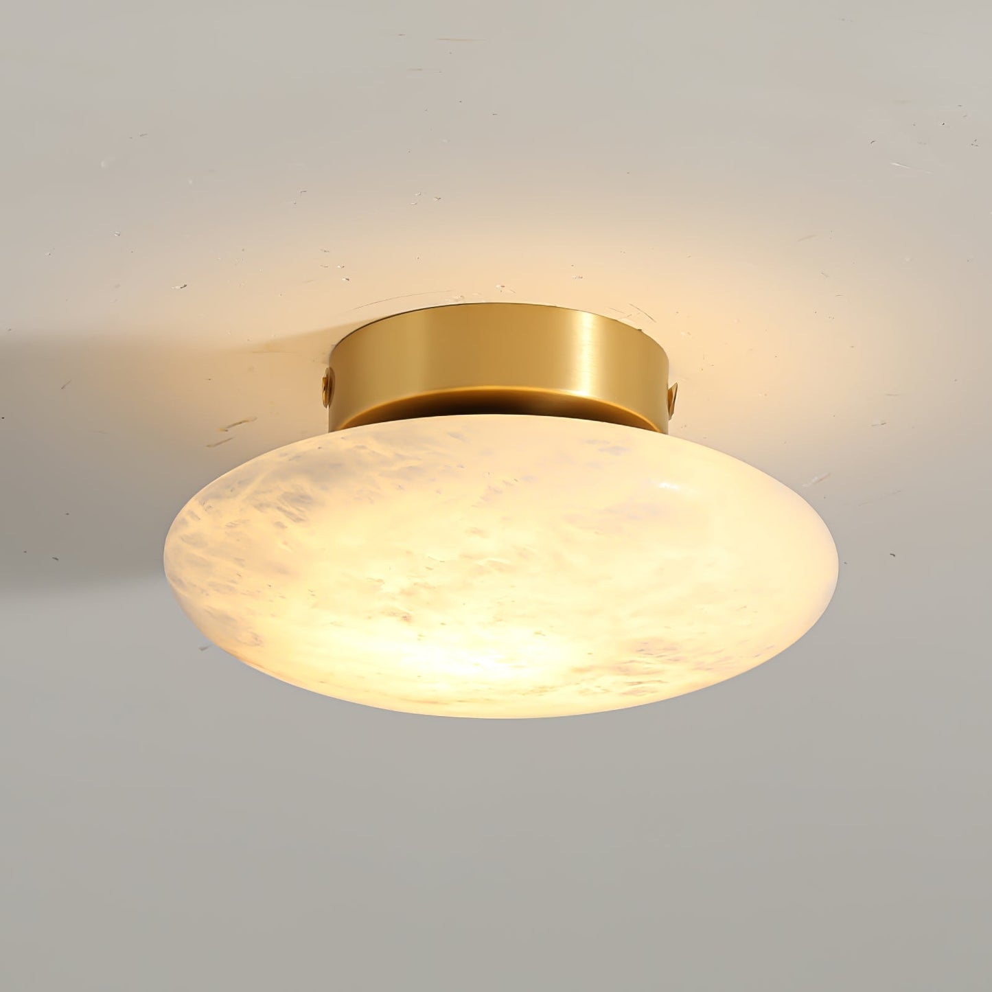 Vanorara Minimalist Alabaster Flush Mount Light