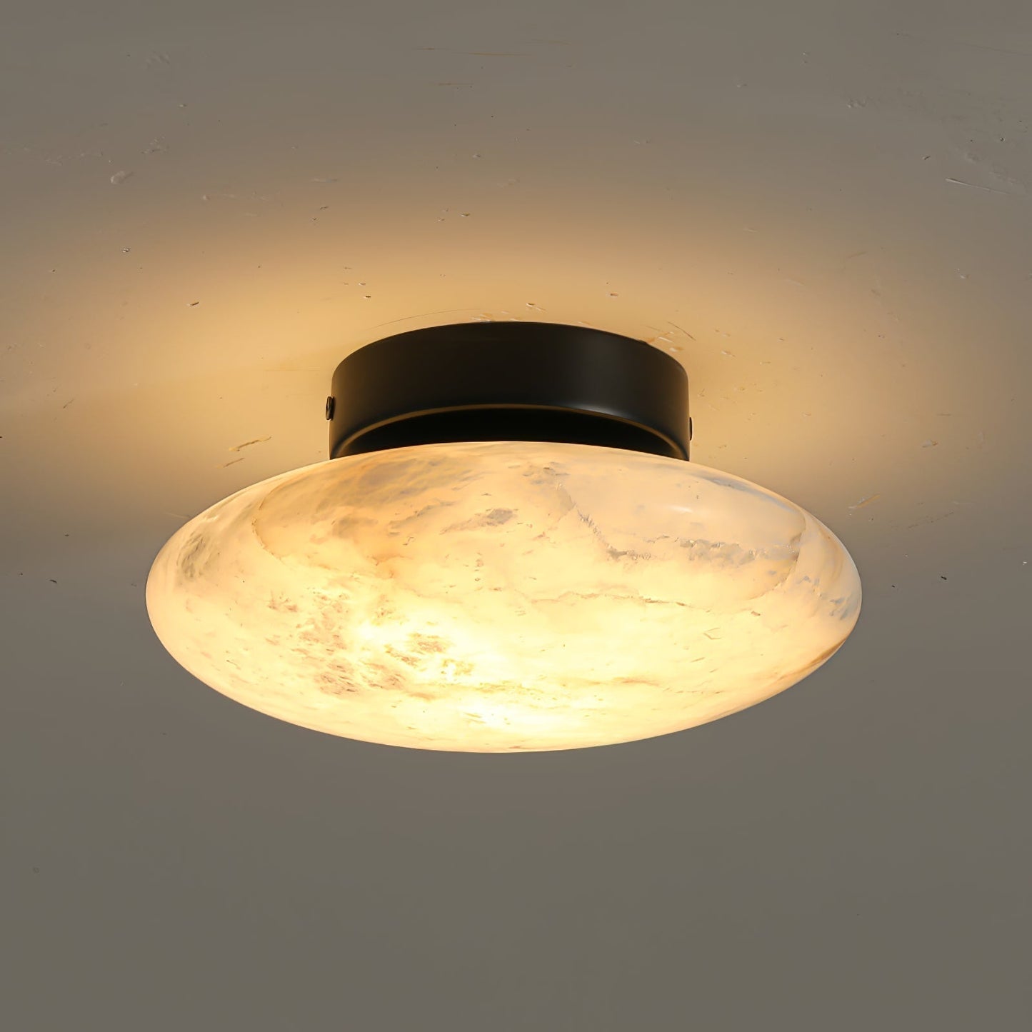 Vanorara Minimalist Alabaster Flush Mount Light