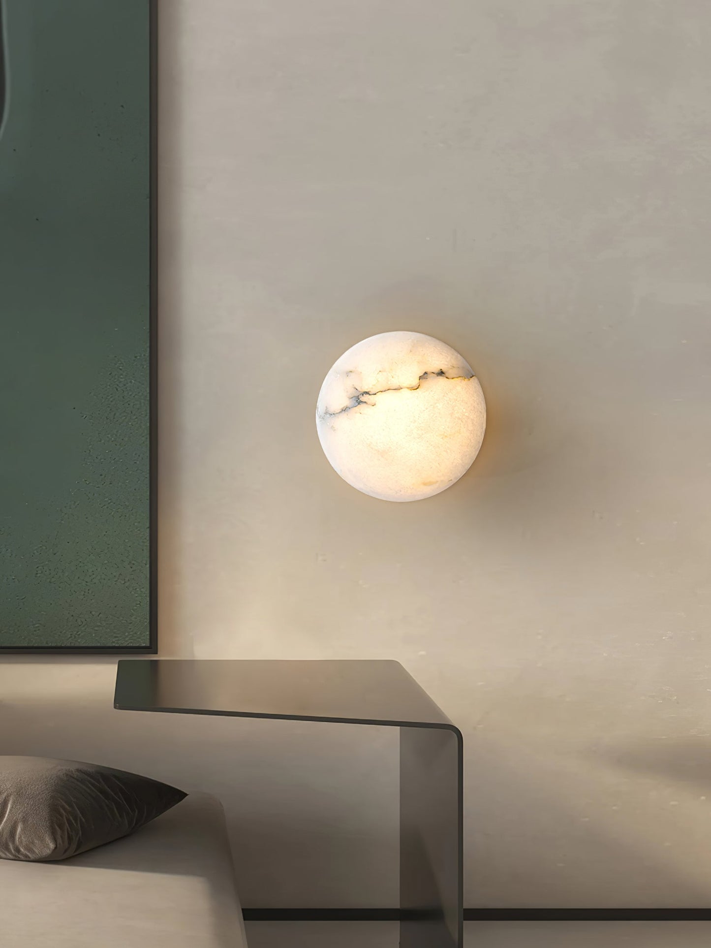 Vanorara Minimalist Alabaster Flush Mount Light