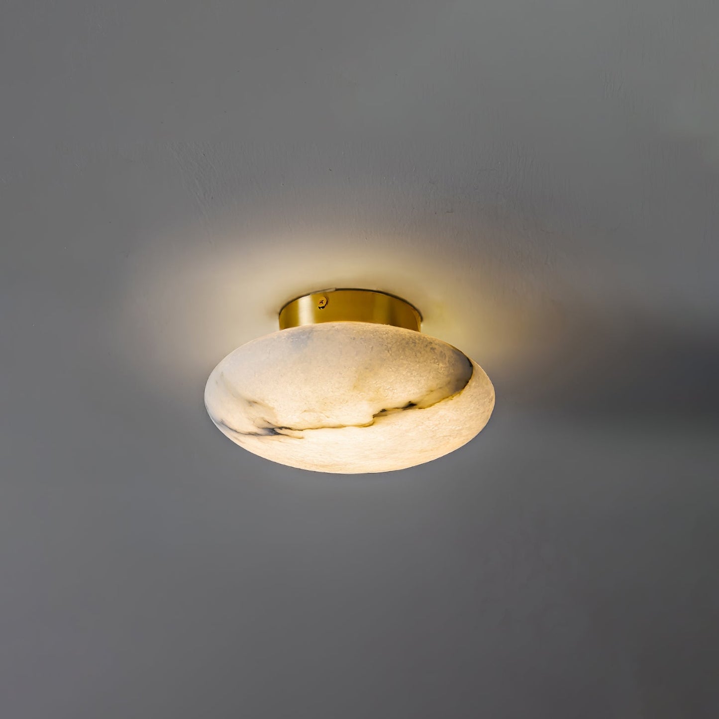 Vanorara Minimalist Alabaster Flush Mount Light