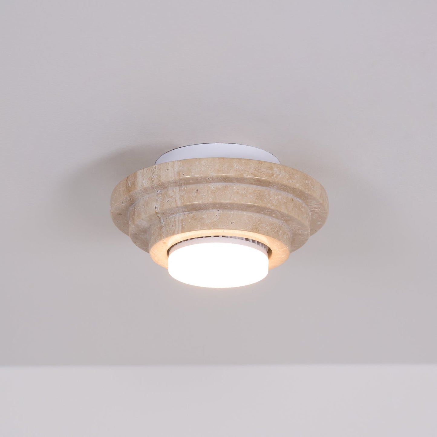 Zadoraris Tiered-disc Travertine Ceiling Light