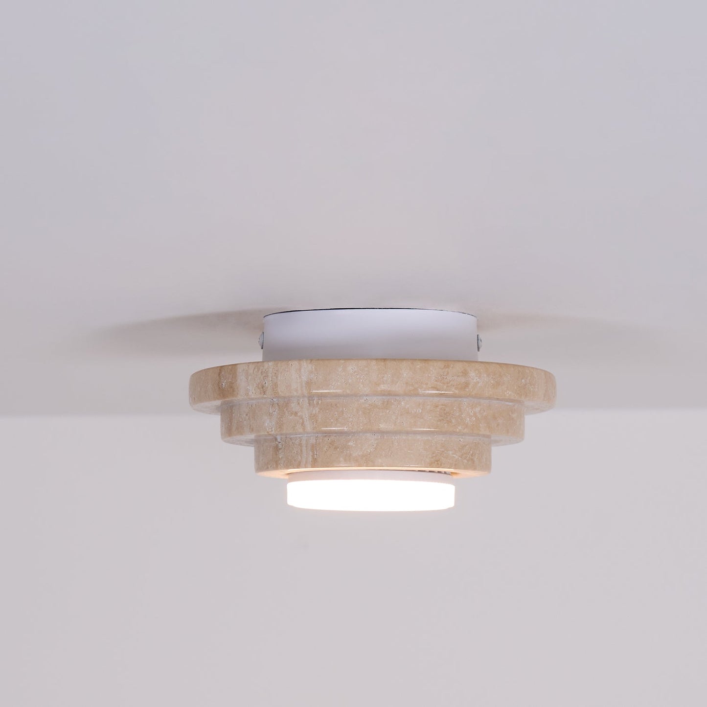 Zadoraris Tiered-disc Travertine Ceiling Light