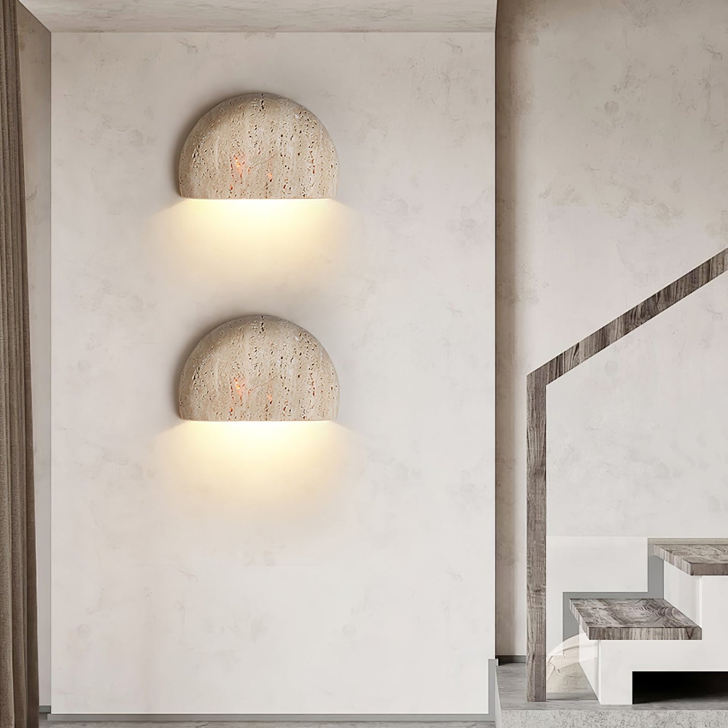 Armarel Half Moon Travertine Wall Light