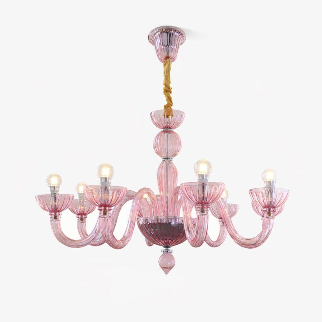 Chandelier Murano Glass Purple Pink