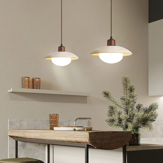 Onorarae Dome-shade Travertine Pendant Light