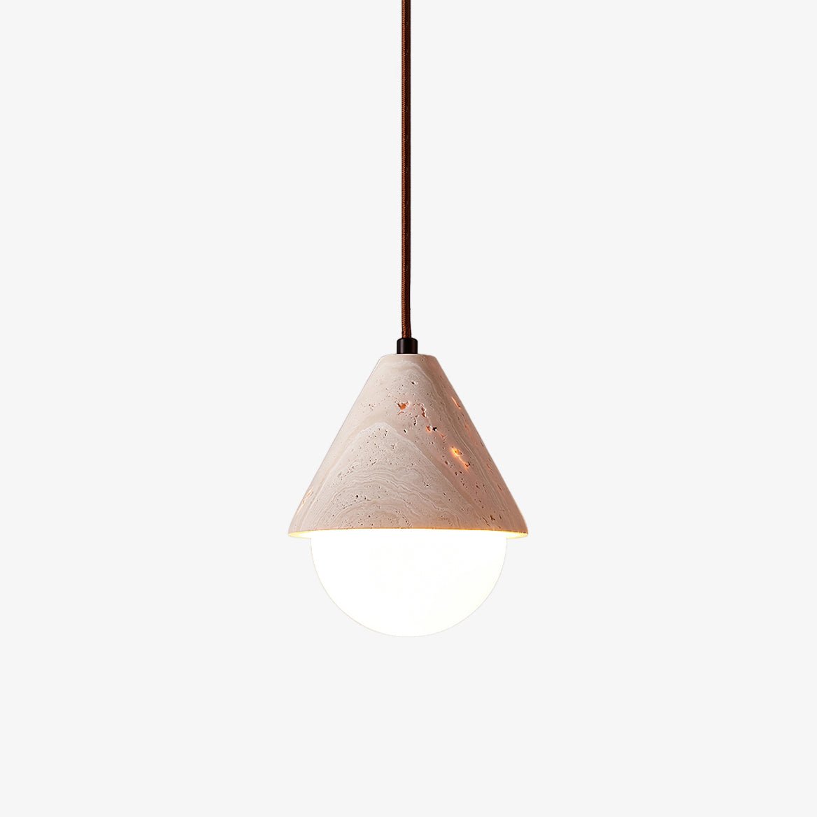 Cevynisra Cone Hemisphere Travertine Pendant Light