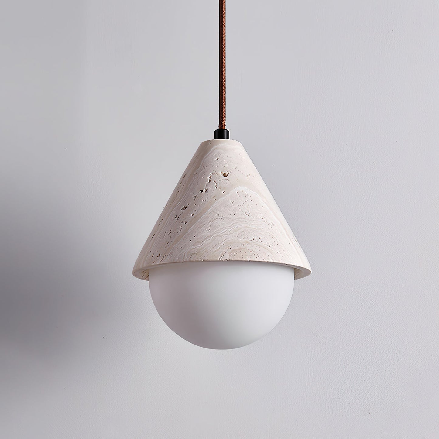 Cevynisra Cone Hemisphere Travertine Pendant Light