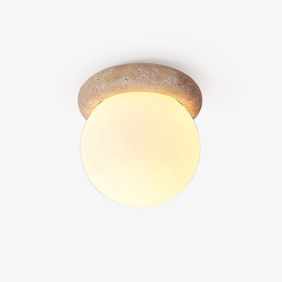 Colaeiel Disc-globe Travertine Ceiling Light