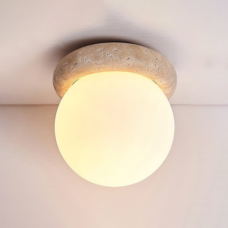 Colaeiel Disc-globe Travertine Ceiling Light