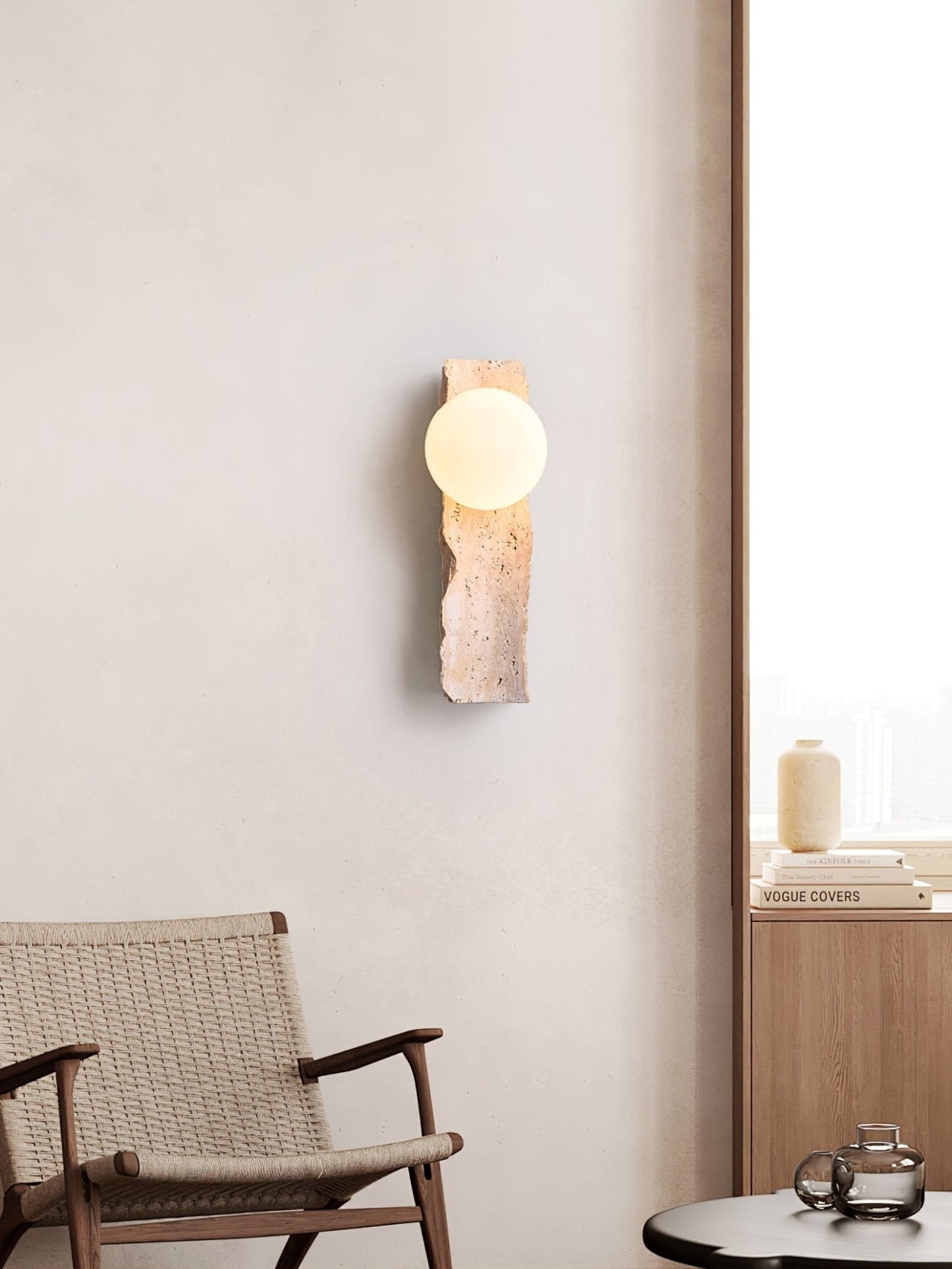 Elnoren Organic Travertine Wall Light