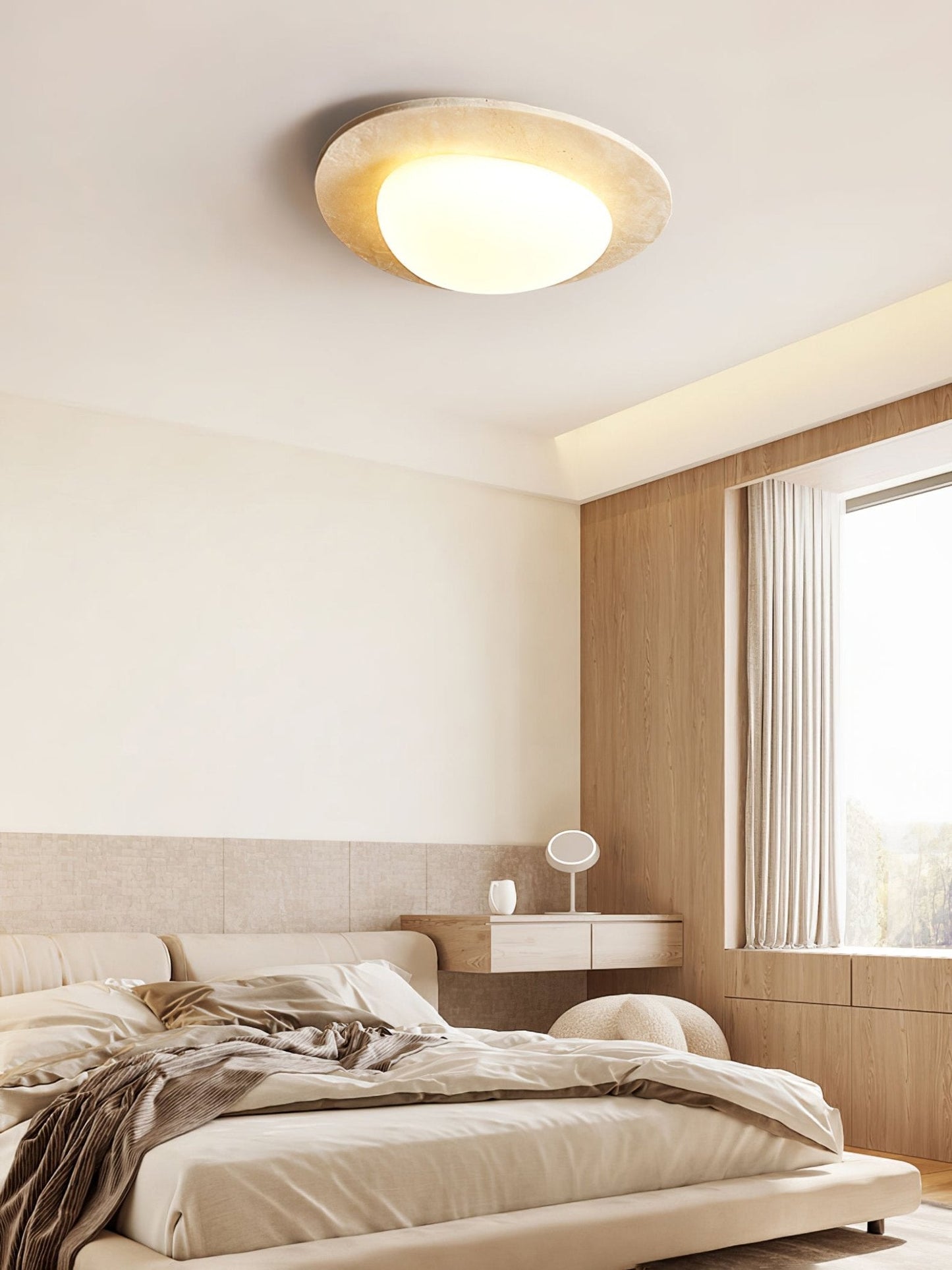Orlaeisra Circular Travertine Ceiling Light
