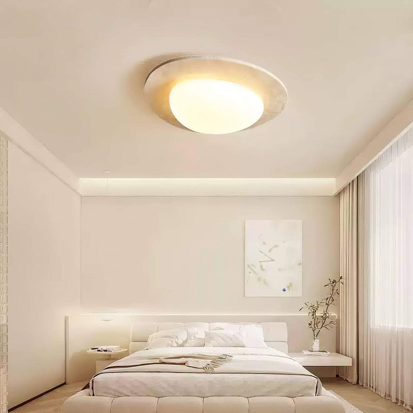 Orlaeisra Circular Travertine Ceiling Light