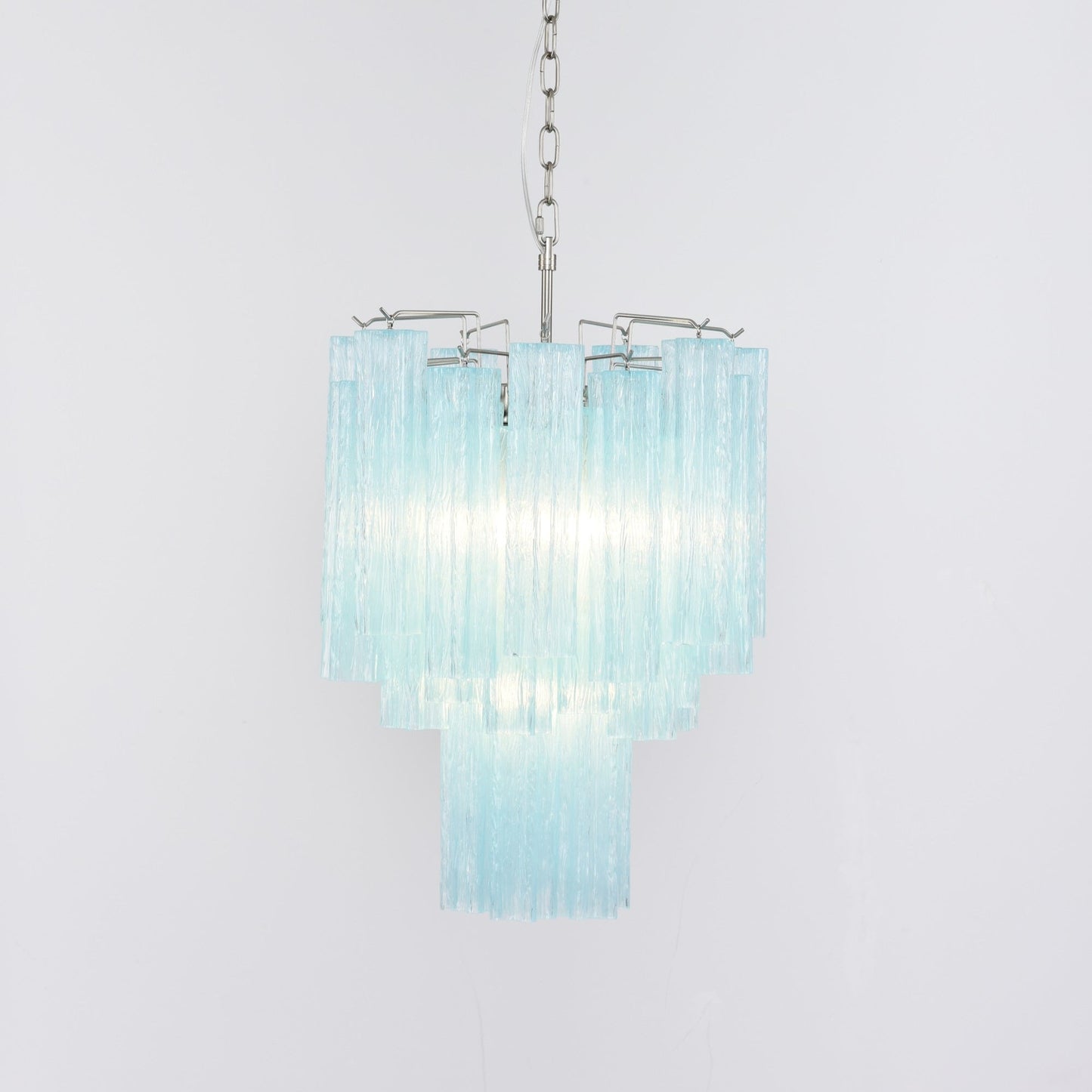 Aurora Chandelier Azzura Murano Glass Tube Coastal