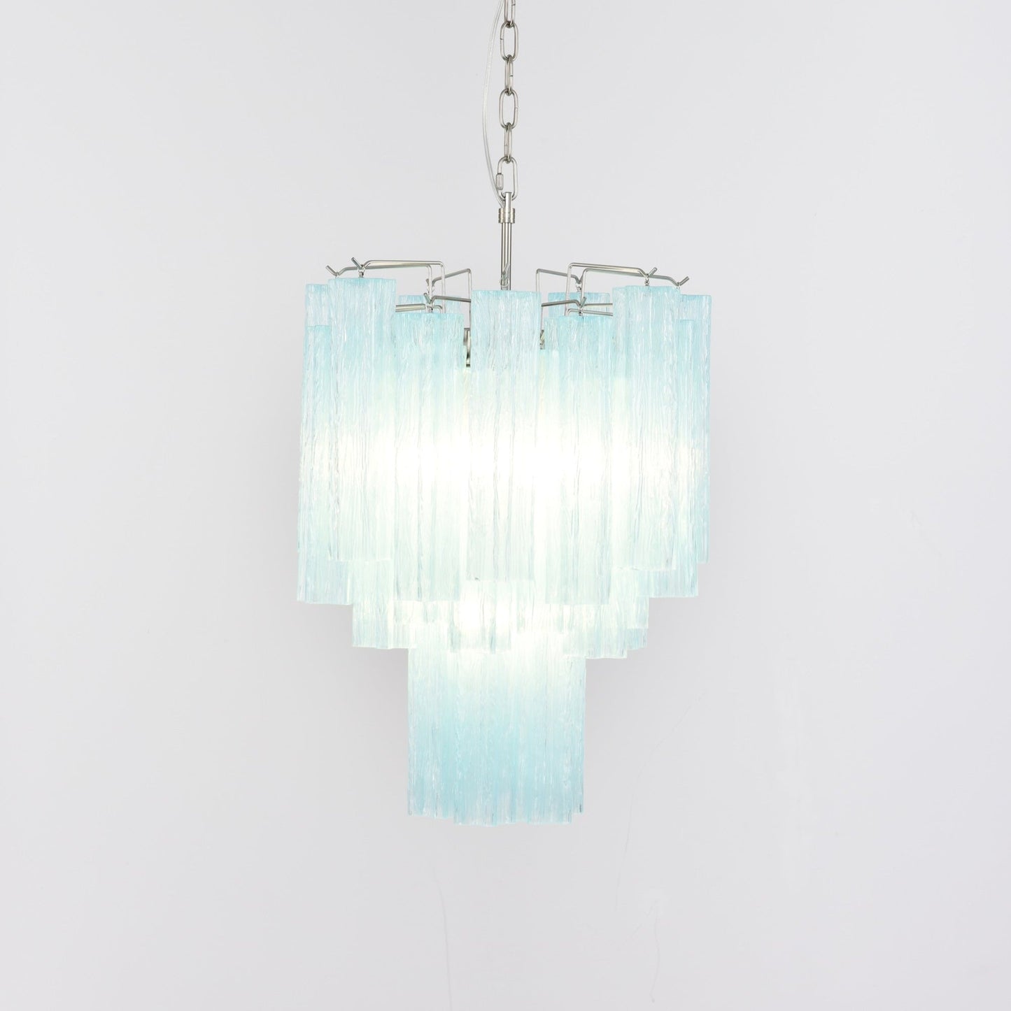Aurora Chandelier Azzura Murano Glass Tube Coastal