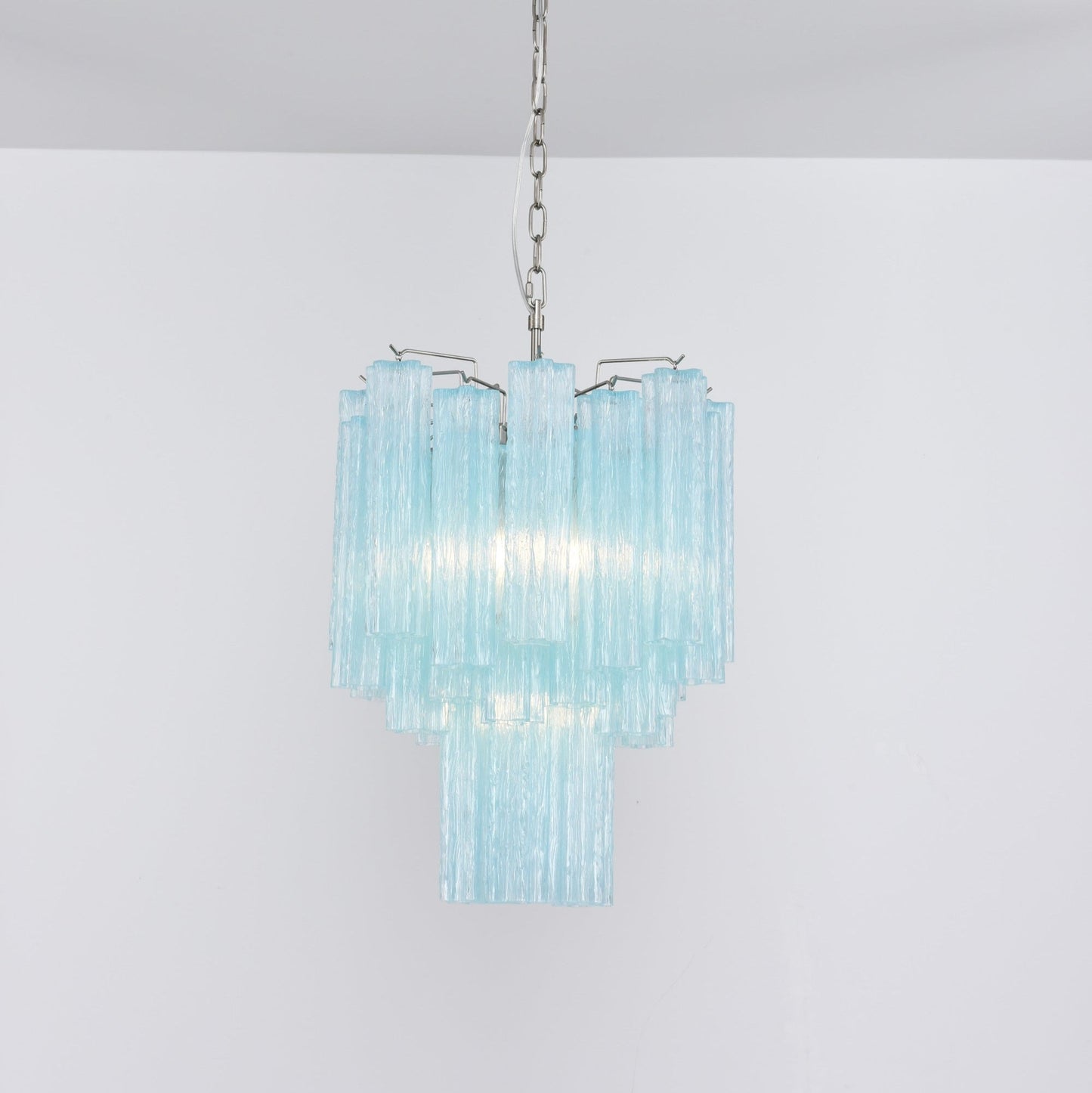 Aurora Chandelier Azzura Murano Glass Tube Coastal