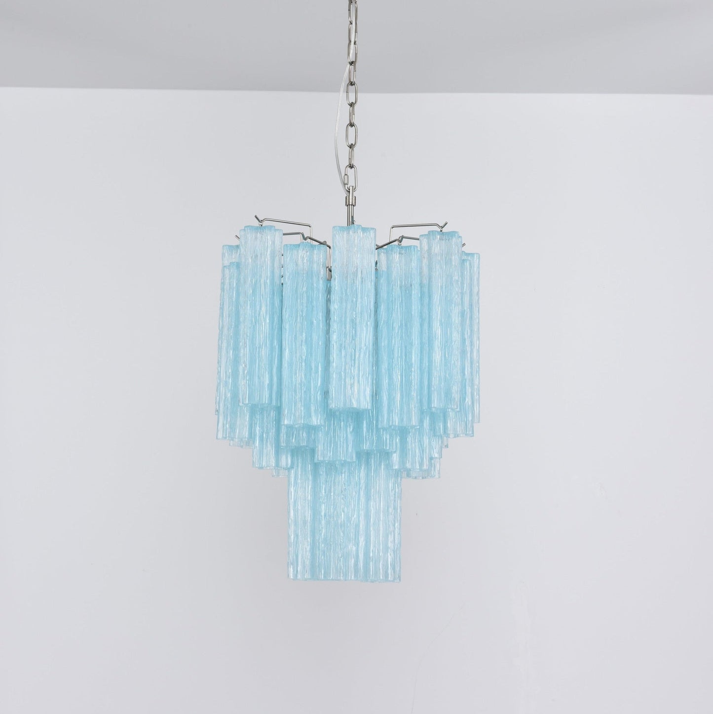 Aurora Chandelier Azzura Murano Glass Tube Coastal