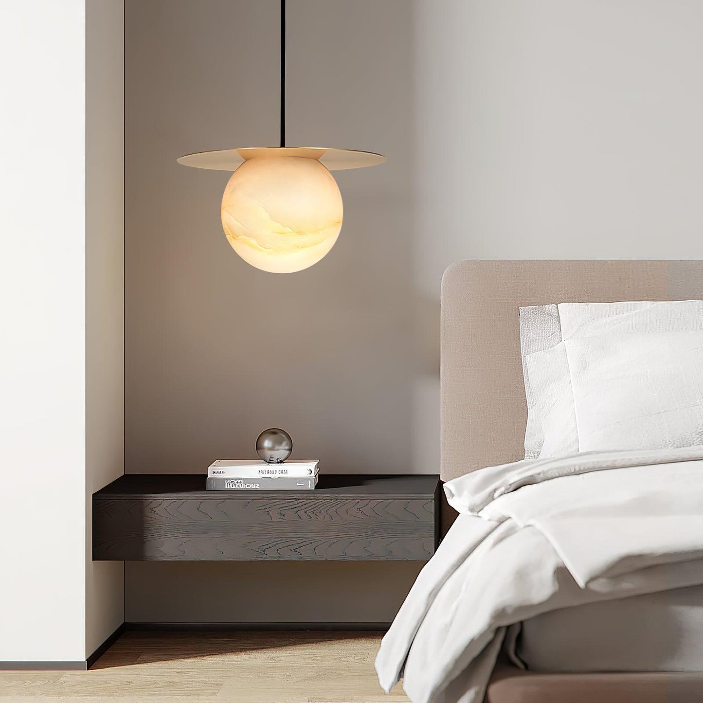 Nyvelyra Sphere Alabaster Pendant Light